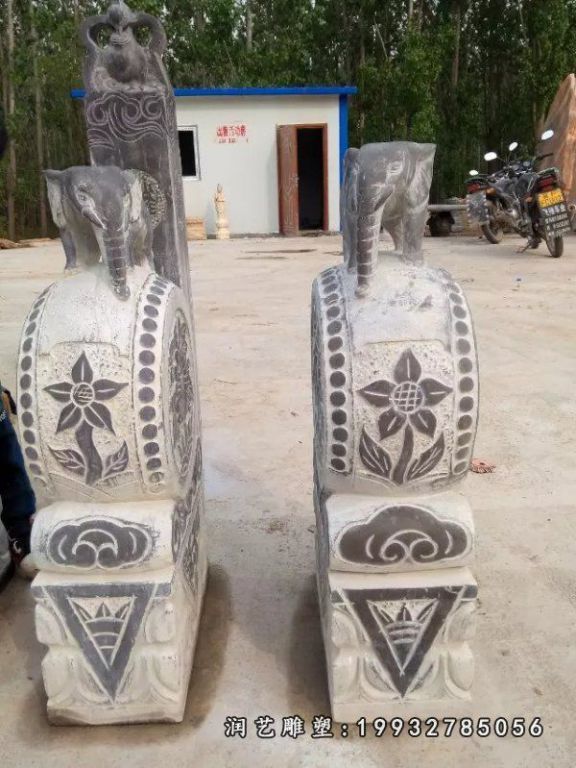 园林景观门墩石雕