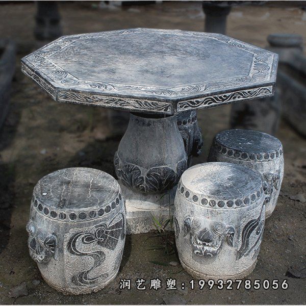 广场景观桌凳石雕