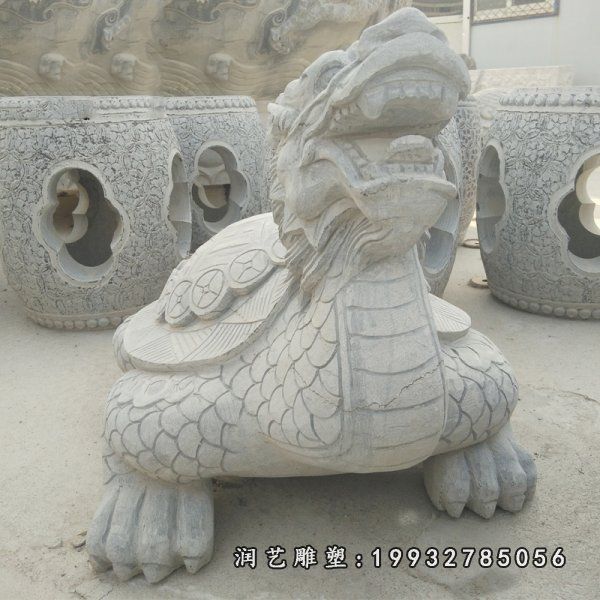 草坪动物龙龟石雕