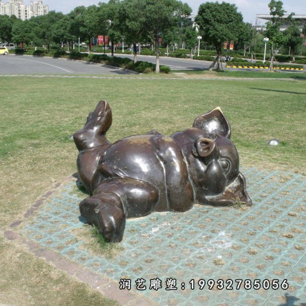 庭院动物猪铜雕