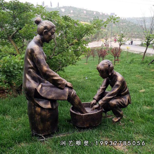 学校孝顺人物铜雕