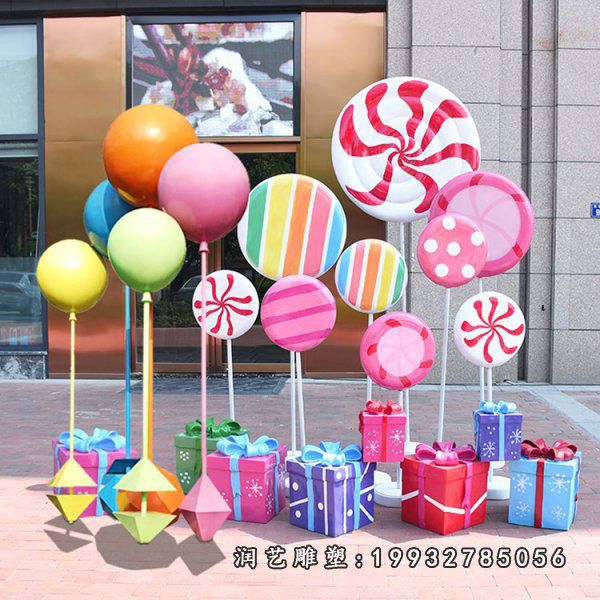 庭院玻璃钢棒棒糖景观雕塑