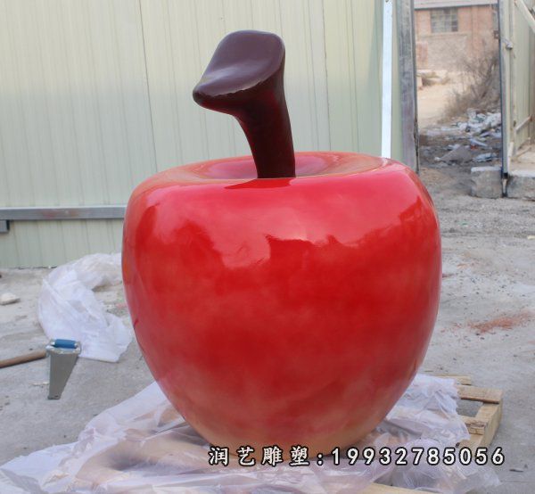 庭院玻璃钢苹果雕塑