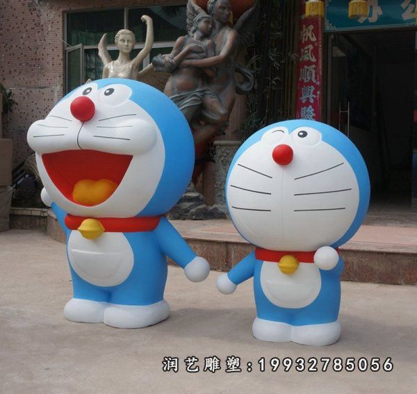 公司玻璃钢哆啦A梦雕塑