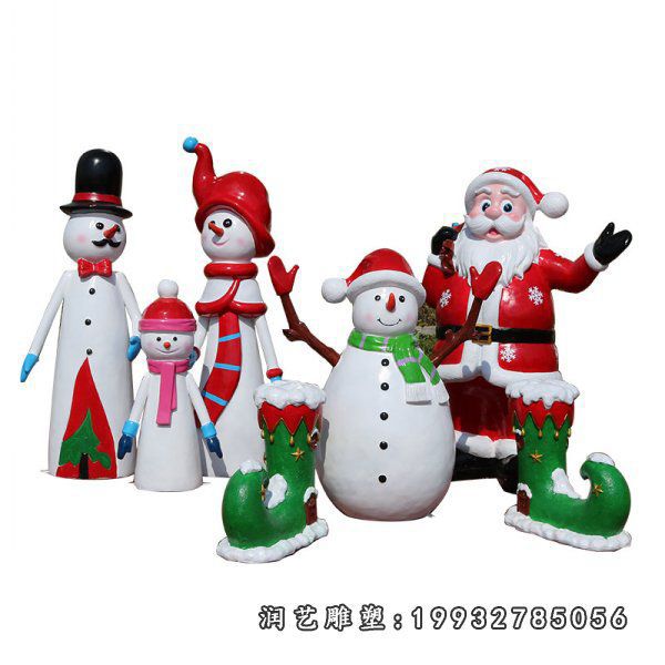 商业街玻璃钢雪人雕塑