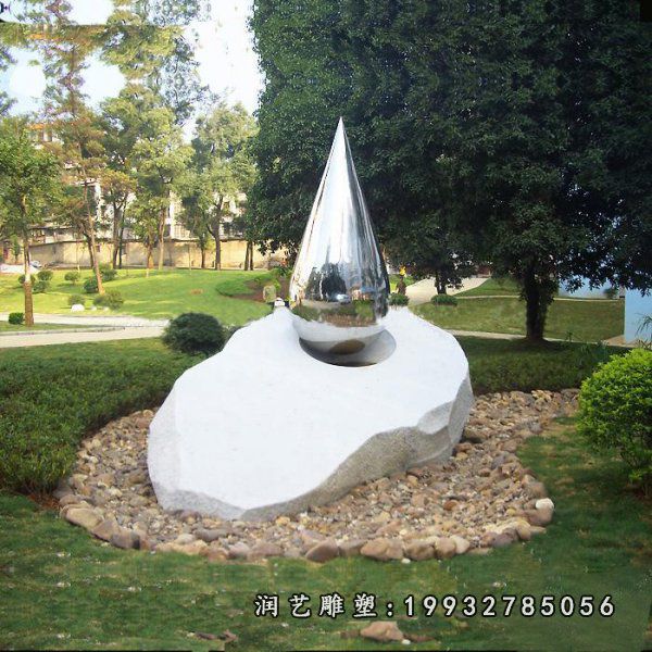 公园不锈钢水滴雕塑