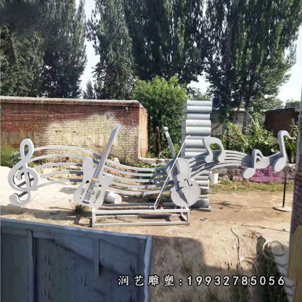 小区不锈钢大提琴雕塑