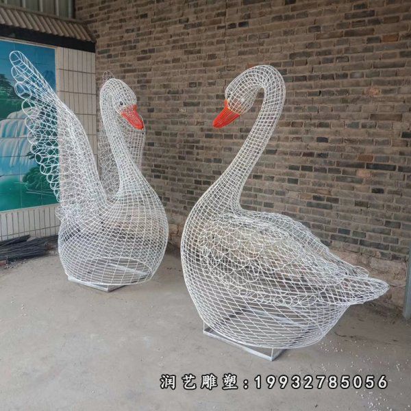 园林不锈钢动物天鹅雕塑