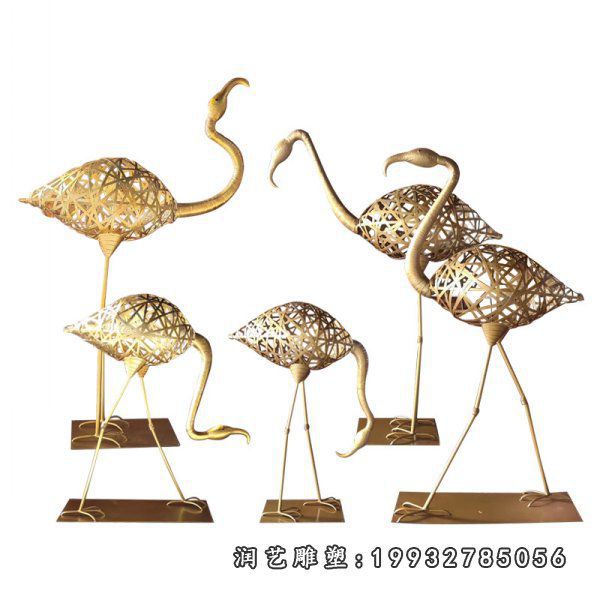 校园不锈钢火烈鸟雕塑