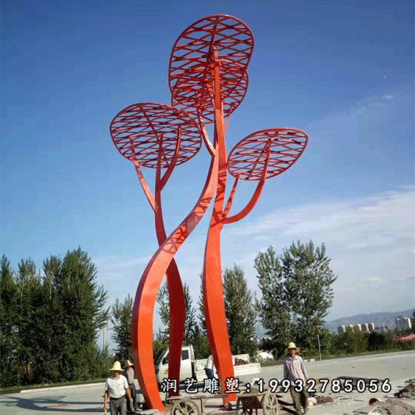 企业不锈钢树雕塑