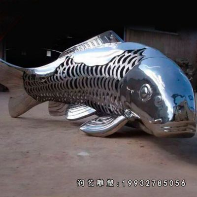 城市不锈钢鱼雕塑