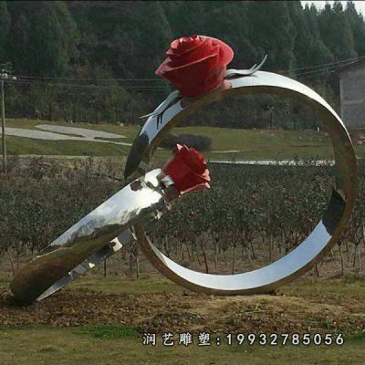 不锈钢公园戒指景观雕塑