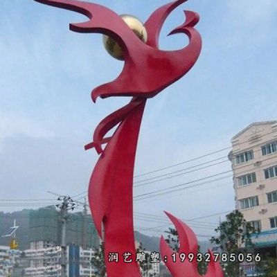 不锈钢街道凤凰雕塑