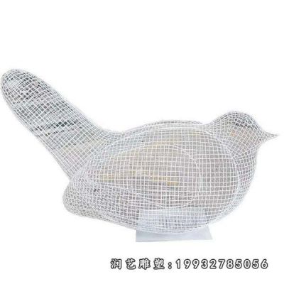 不锈钢镂空鸟雕塑