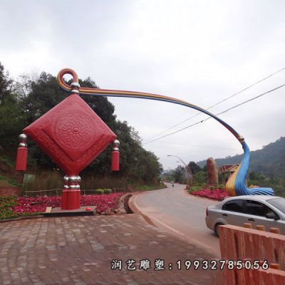 城市不锈钢中国结雕塑