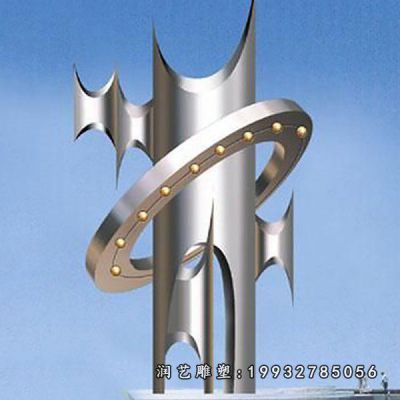 校园不锈钢抽象景观雕塑