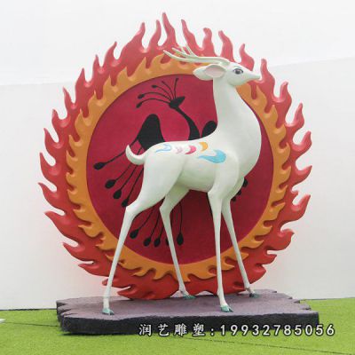 玻璃钢鹿动物雕塑