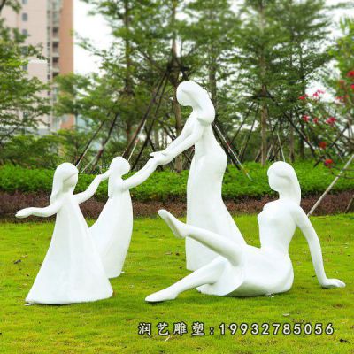 小区玻璃钢抽象人物雕塑