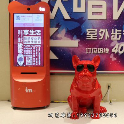 酒店玻璃钢狗动物雕塑