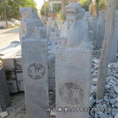 大理石拴马桩雕塑