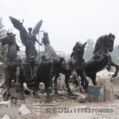 铜雕阿波罗战车雕塑