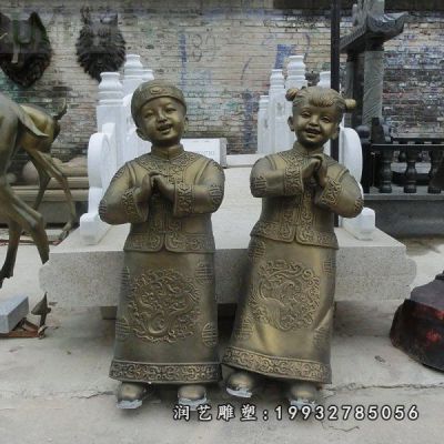 铜雕儿童雕塑