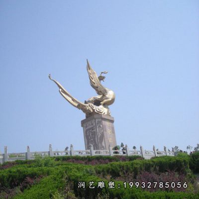 铜雕园林凤凰雕塑