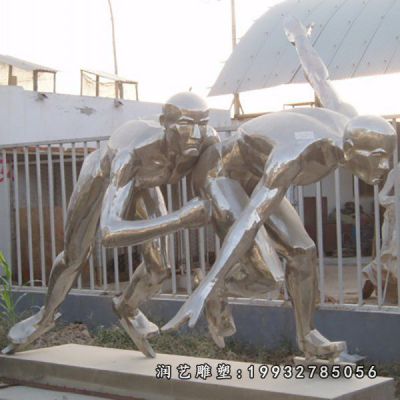 城市不锈钢滑冰雕塑