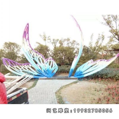 动物不锈钢蝴蝶雕塑