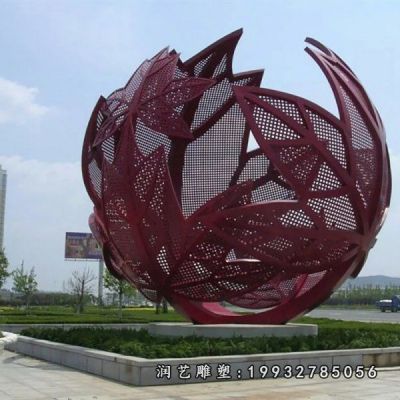 不锈钢城市镂空球雕塑