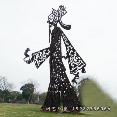 景区不锈钢皮影戏雕塑