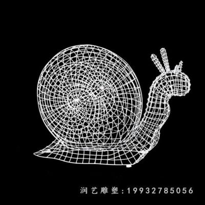 动物不锈钢蜗牛雕塑