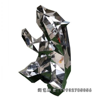 街道不锈钢熊雕塑