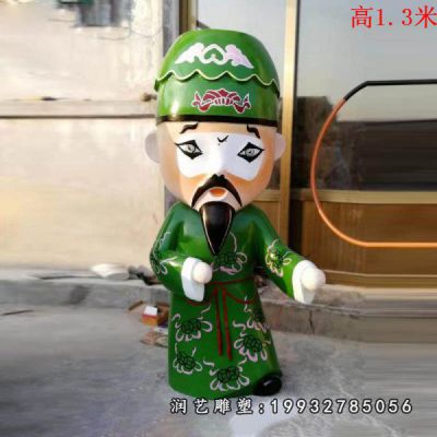 玻璃钢户外唱戏人物雕塑