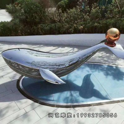 小区不锈钢鲸鱼雕塑