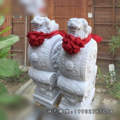 大理石门墩庭院雕塑