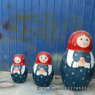 街道玻璃钢俄罗斯套娃雕塑