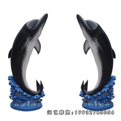 玻璃钢海豚动物雕塑