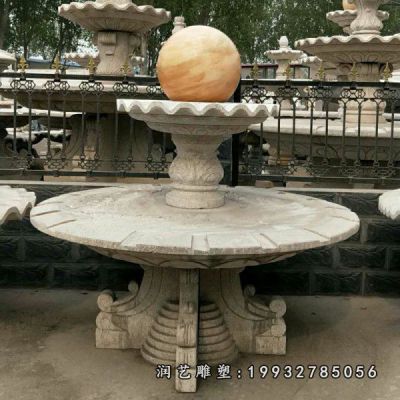 大理石双层风水球雕塑