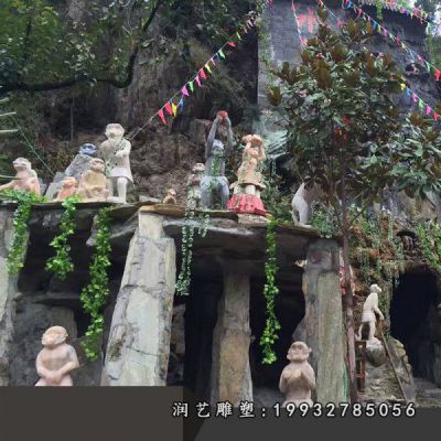 大理石猴子园林雕塑