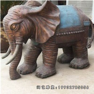 铜雕大象公园雕塑