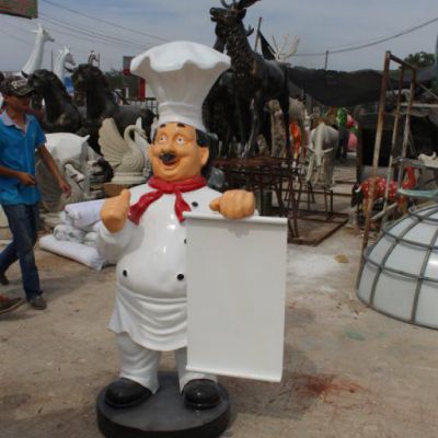 玻璃钢厨师人物雕塑