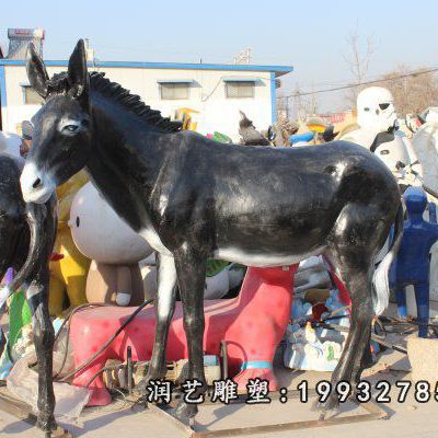 城市玻璃钢驴雕塑