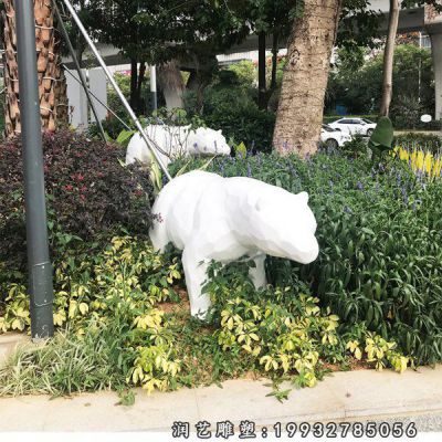 玻璃钢北极熊抽象雕塑