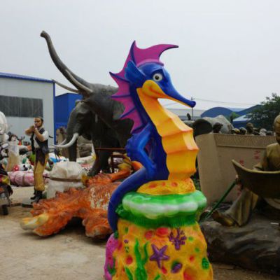 玻璃钢户外海马雕塑