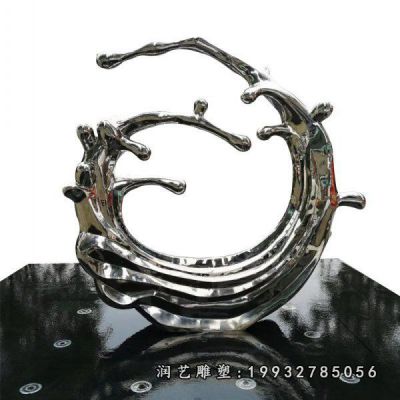 广场不锈钢海浪雕塑