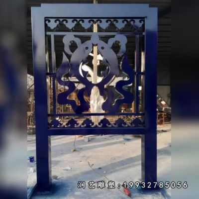 景区不锈钢宣传栏雕塑