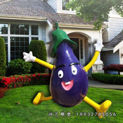 玻璃钢城市卡通茄子雕塑