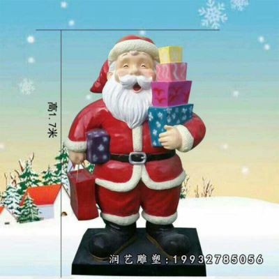 广场玻璃钢圣诞老人雕塑