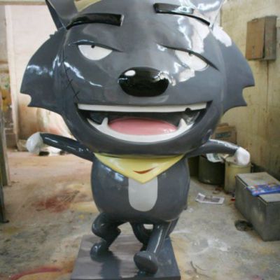 玻璃钢公园灰太狼雕塑